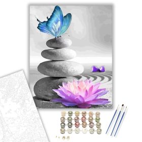 Zen kövek - számfestő készlet - Számfestő.hu - 40×50cm - keret nélkül