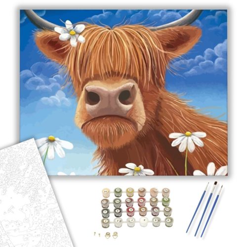 Vicces boci - számfestő készlet - Számfestő.hu - 60×70cm - keretre feszítve