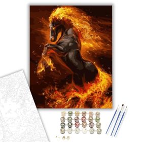Lángoló paripa - számfestő készlet - Számfestő.hu - 40×50cm - keret nélkül