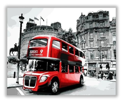Londoni emeletes busz - számfestő készlet - Számfestő.hu