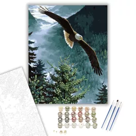 Sas az erdő felett - számfestő készlet - Számfestő.hu - 40×50cm - keret nélkül