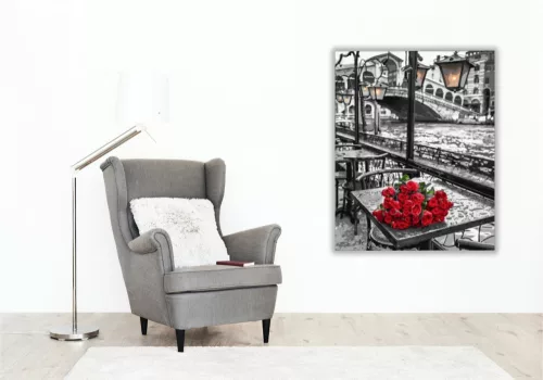 Magányos rózsacsokor - számfestő készlet - Számfestő.hu - 50×60cm - keret nélkül
