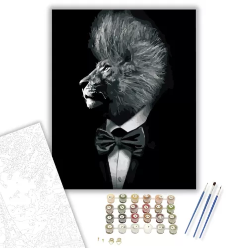 Oroszlán Úr - számfestő készlet - Számfestő.hu - 50×60cm - keret nélkül