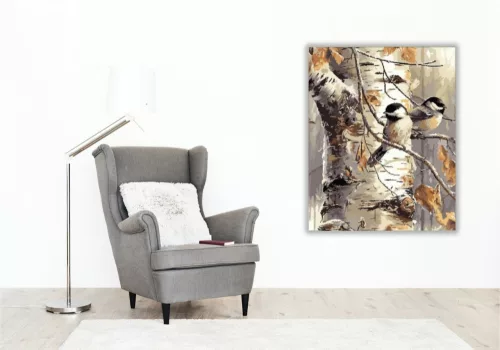 Csendélet a fán - számfestő készlet - Számfestő.hu - 50×60cm - keretre feszítve