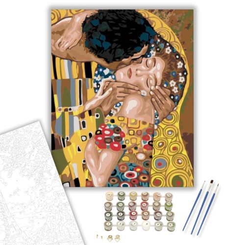 A csók - számfestő készlet - Számfestő.hu - 40×50cm - keretre feszítve