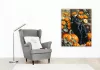 Fekete macska és tökök az őszi kertben - számfestő készlet - Számfestő.hu - 50×60cm - keret nélkül