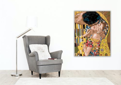 A csók - számfestő készlet - Számfestő.hu - 50×60cm - keretre feszítve