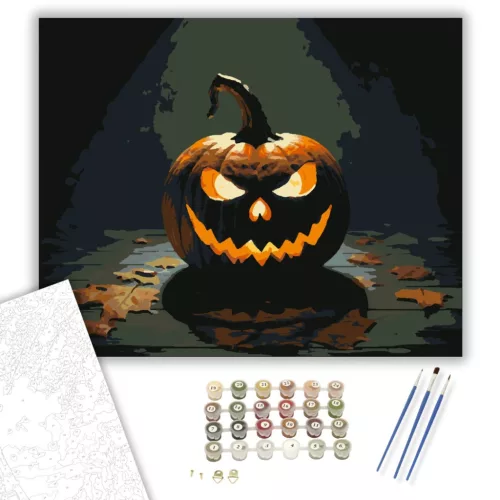 Füstös Halloween éj - számfestő készlet - Számfestő.hu - 40×50cm - keret nélkül