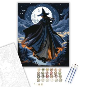 Boszorkány a Holdfény Árnyékában - számfestő készlet - Számfestő.hu - 40×50cm - keret nélkül