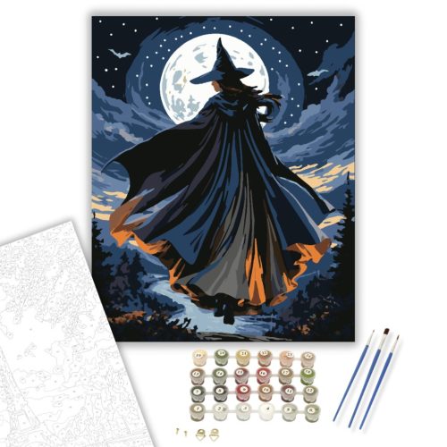 Boszorkány a Holdfény Árnyékában - számfestő készlet - Számfestő.hu - 40×50cm - keret nélkül