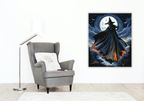 Boszorkány a Holdfény Árnyékában - számfestő készlet - Számfestő.hu - 40×50cm - keret nélkül