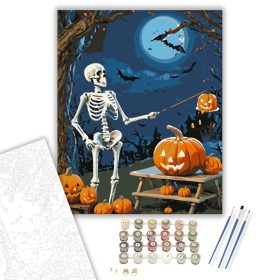 Szellemes Őszi Vigyázó - számfestő készlet - Számfestő.hu - 40×50cm - keret nélkül