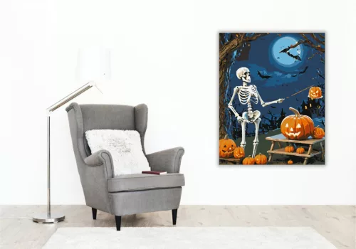 Szellemes Őszi Vigyázó - számfestő készlet - Számfestő.hu - 40×50cm - keret nélkül
