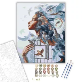 Madarak szabadsága - számfestő készlet - Számfestő.hu - 40×50cm - keret nélkül