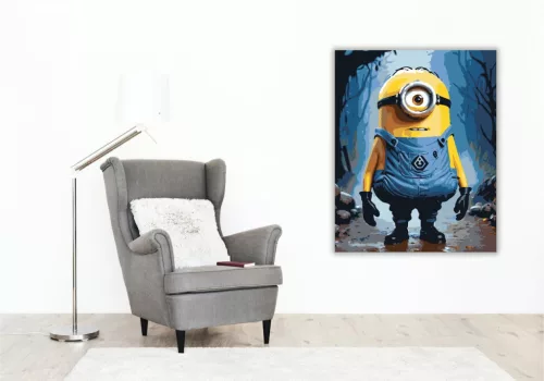 Halloweeni Minion - számfestő készlet - Számfestő.hu - 50×60cm - keret nélkül