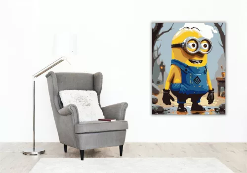 Őszi Kacagó Minion - számfestő készlet - Számfestő.hu - 80×100cm - keret nélkül