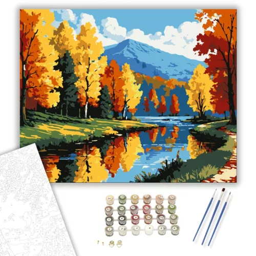 Őszi Szimfónia - számfestő készlet - Számfestő.hu - 40×50cm - keret nélkül