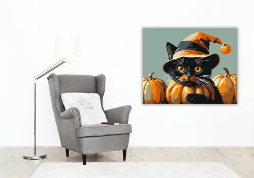 Halloweeni Varázslat - számfestő készlet - Számfestő.hu - 40×50cm - keret nélkül
