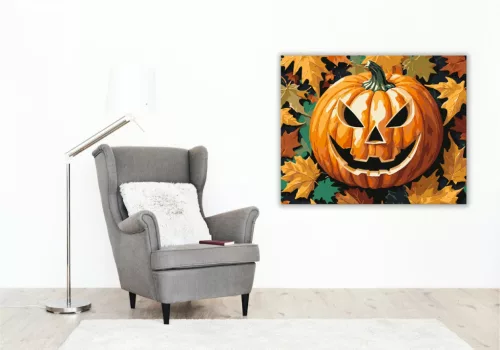 Őszi Tökfej - számfestő készlet - Számfestő.hu - 40×50cm - keret nélkül