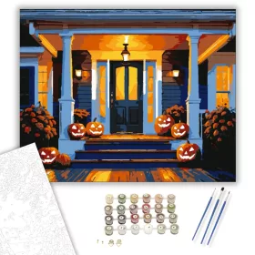 Halloweeni Este - számfestő készlet - Számfestő.hu - 40×50cm - keret nélkül