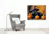 Boszorkányos Halloween Macskája - számfestő készlet - Számfestő.hu - 40×50cm - keret nélkül