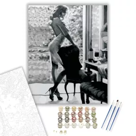 Készülödő hölgy - számfestő készlet - Számfestő.hu - 40×50cm - keret nélkül