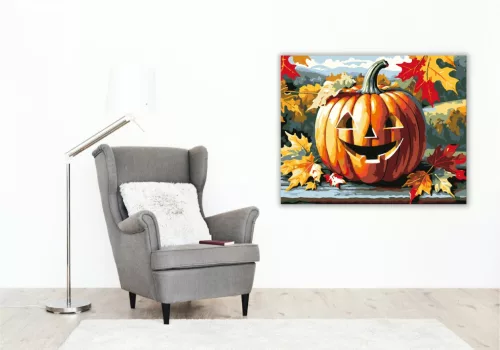 Vidám töklámpás - számfestő készlet - Számfestő.hu - 40×50cm - keret nélkül
