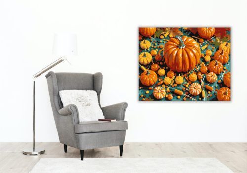 Tökök és édességek kavalkádja - számfestő készlet - Számfestő.hu - 40×50cm - keret nélkül