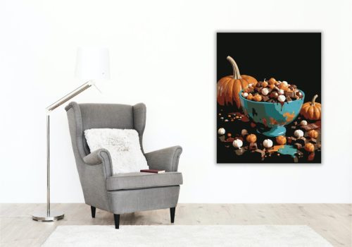 Halloween édesség kavalkád - számfestő készlet - Számfestő.hu - 40×50cm - keret nélkül