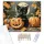 Cuki cica és Halloween tök - számfestő készlet - Számfestő.hu - 40×50cm - keretre feszítve