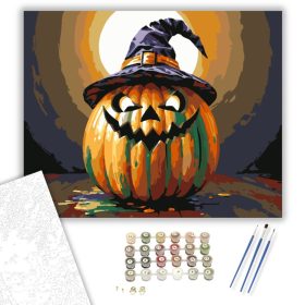 Boszorkánytök - számfestő készlet - Számfestő.hu - 40×50cm - keret nélkül