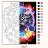 Cica a galaxisban - számfestő készlet - Számfestő.hu - 40×50cm - Keret nélkül
