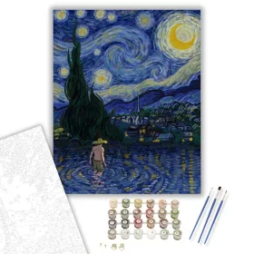 Fürdőzés éjjel - számfestő készlet - Számfestő.hu - 40×50cm - keret nélkül