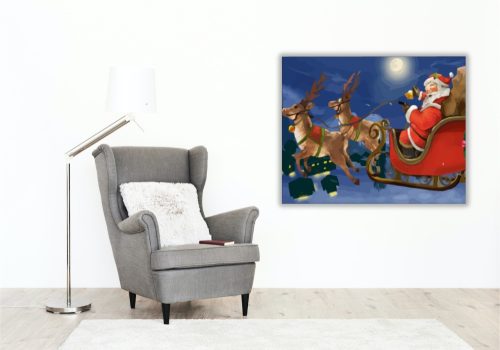 Érkező télapó - számfestő készlet - Számfestő.hu - 40×50cm - keret nélkül