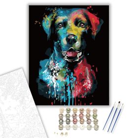 Kutyus a színekből - számfestő készlet - Számfestő.hu - 40×50cm - keret nélkül