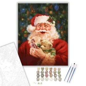 Nevető télapó - számfestő készlet - Számfestő.hu - 40×50cm - keret nélkül