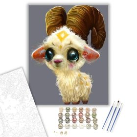 Aranyos kiskecske - számfestő készlet - Számfestő.hu - 40×50cm - keret nélkül