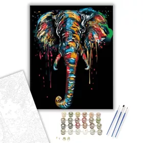 Elefánt színekből - számfestő készlet - Számfestő.hu - 40×50cm - keret nélkül