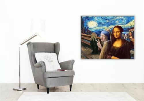 Világhírű szelfi - számfestő készlet - Számfestő.hu - 80×100cm - keret nélkül