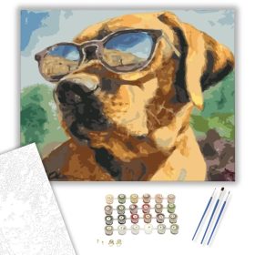 Menő kutya - számfestő készlet - Számfestő.hu - 40×50cm - keret nélkül