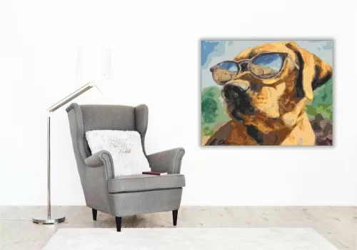Menő kutya - számfestő készlet - Számfestő.hu - 50×60cm - keret nélkül