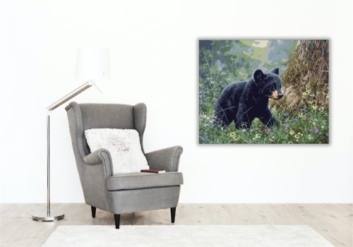 Felfedező medvebocs - számfestő készlet - Számfestő.hu - 50×60cm - keretre feszítve