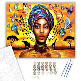 Afrikai szavanna - számfestő készlet - Számfestő.hu - 40×50cm - keret nélkül