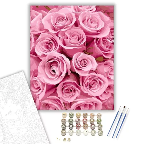 Rózsa tenger - számfestő készlet - Számfestő.hu - 60×70cm - keretre feszítve