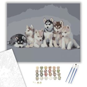 Játszótársak - számfestő készlet - Számfestő.hu - 40×50cm - keret nélkül