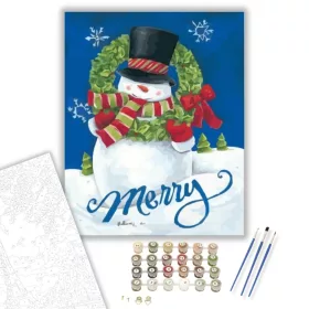 Boldog karácsonyt - számfestő készlet - Számfestő.hu - 40×50cm - keret nélkül