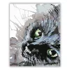Fekete cica - számfestő készlet - Számfestő.hu - 40×50cm - Keret nélkül