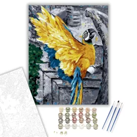 Mérges papagáj - számfestő készlet - Számfestő.hu - 40×50cm - keret nélkül