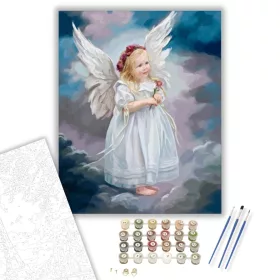 Aranyos kisangyal - számfestő készlet - Számfestő.hu - 40×50cm - keret nélkül