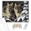 Farkasok őrjáraton - számfestő készlet - Számfestő.hu - 40×50cm - keret nélkül